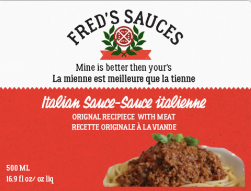 Étiquette de sauce Fred's Sauces